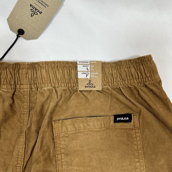 NWT PRANA Canyon Camp Shorts Mens L ORGANIC COTTON Earthbound Corduroy Pull On - Picture 3 of 9